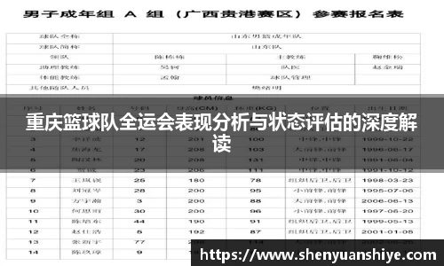 重庆篮球队全运会表现分析与状态评估的深度解读